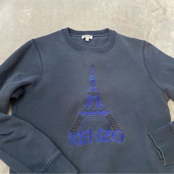 Kenzo embroidered Eiffel Tower logo pullover crewneck sweatshirt 4151 - Picture 3 of 11